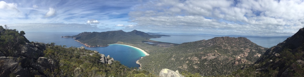 Wineglass Bay from the top of Mt. Amos in Freycinet National Park.